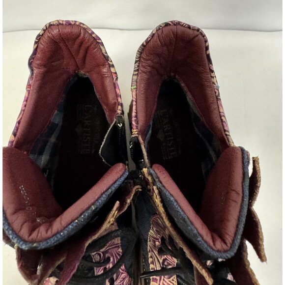 L’Artiste by Spring Step Ileana Boots EU 40 US 9.5 Multicolor Leather Lace Up An - Picture 9 of 12